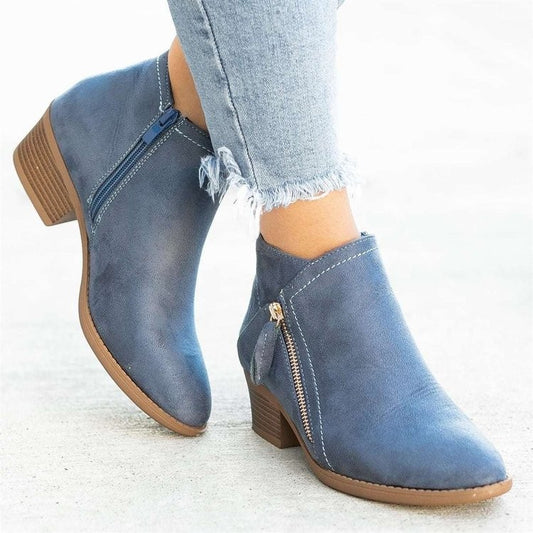 Women’s Suede Chelsea Boots – Pointed Toe Winter Ankle Boots