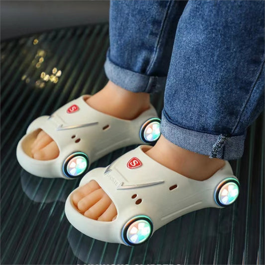 Kids Glowing Car Slippers – Non-Slip Luminous Sandals for Boys & Girls