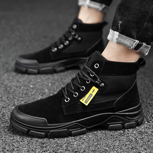 Men’s British Style Martin Boots – Casual Lace-Up Ankle Shoes