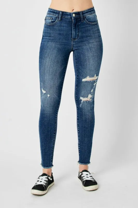 Women's Judy Blue skinny denim jeans with distressed detail