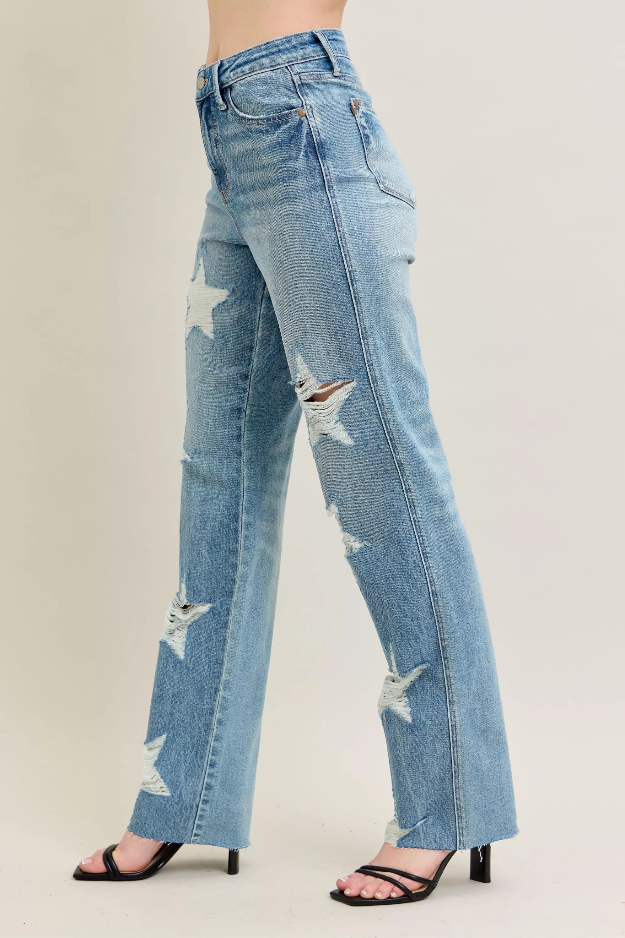 High waist 90s straight denim jeans women style