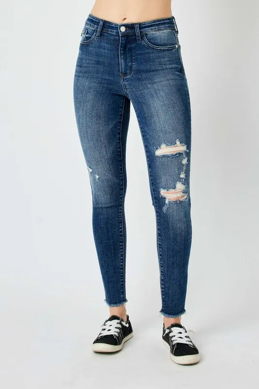 Judy Blue high waist distressed skinny jeans women denim
