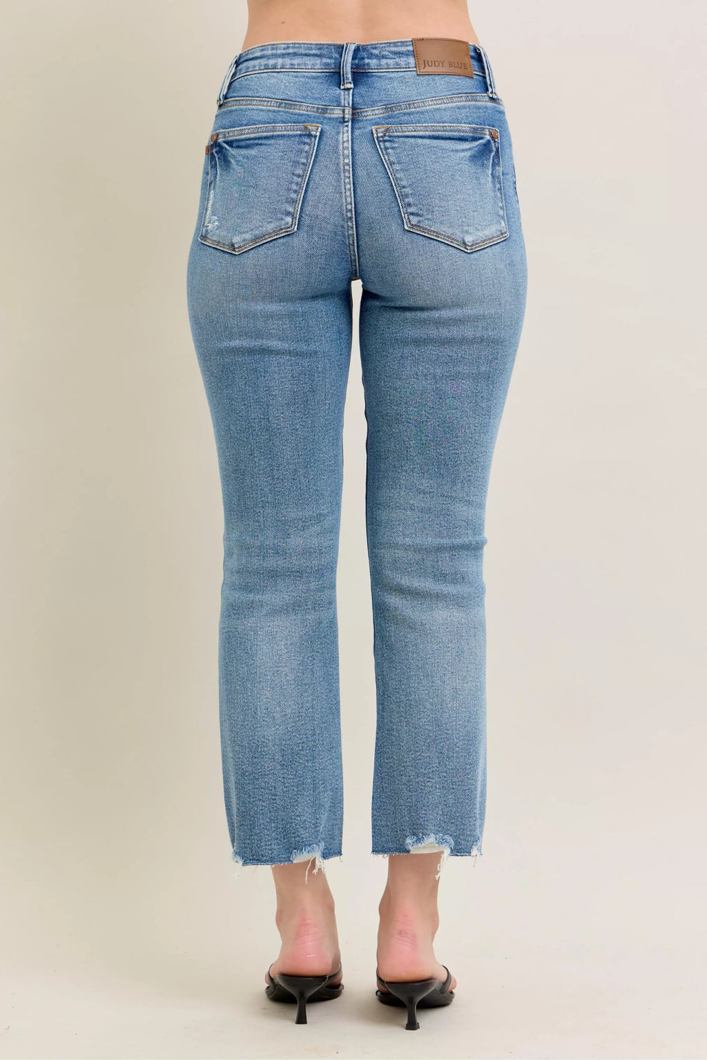Judy Blue flare jeans women raw hem denim pants